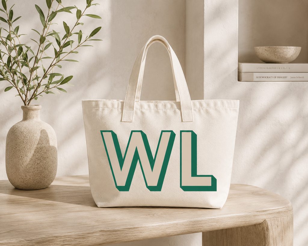 Customised Initials Shadow font Oversized Tote